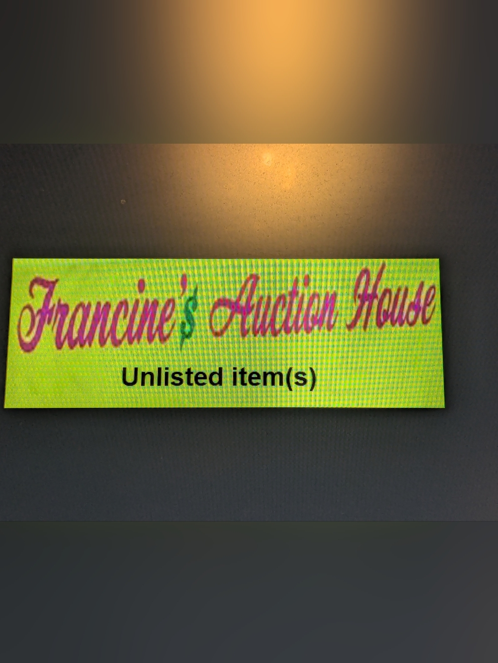 Unlisted Item As Shown In The Live Other Items